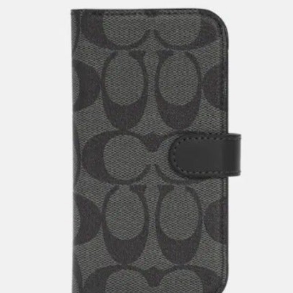 NWT Coach Signature Black Folio iPhone 12 Mini Phone Case